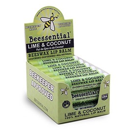 Beessential bálsamo labial natural a granel paquete de 18 para hombres, mujeres y niños. Ideal para regalos, duchas y más (lima de coco)