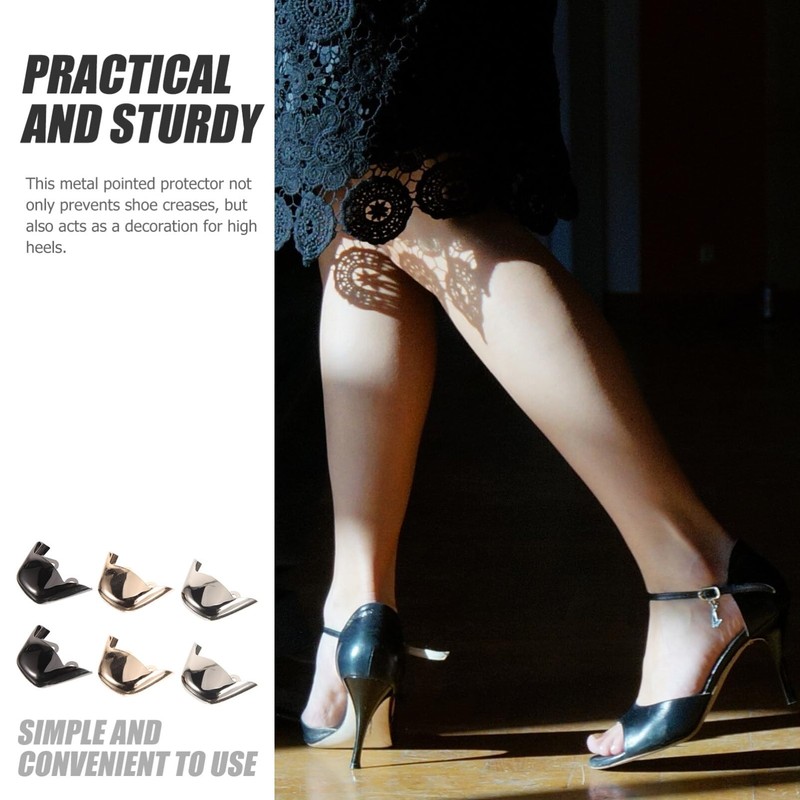Abaodam 3 Pairs Metal High Heel Protectors Pointed Toe Caps