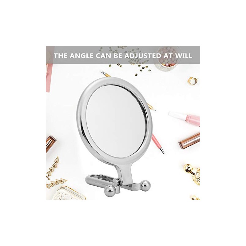 Espejo de Maquillaje Doble Cara Iluminado 10x Plegable para Viajes