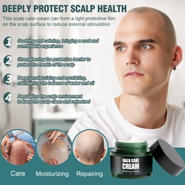 Bald Cream, Bald Care, Moisturising and Repairing Scalp Care, Bald Cream with UV Protection, Protect the Health of Your Scalp, Suitable for Bald, 50 g