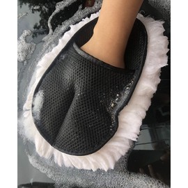 Car Wash Supplies Gloves Set of 2 Brush Professional Hand Wash Wash Mop Car Wash (White)