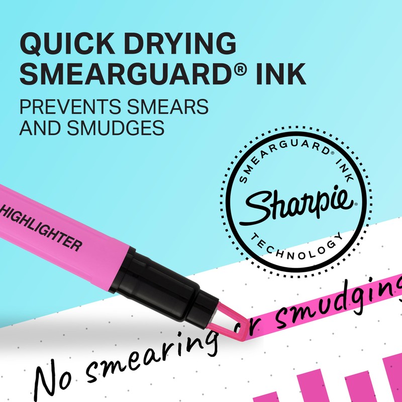 Sharpie Clear View Highlighter Sticks, Chisel Tip, Assorted Fluorescent, 8