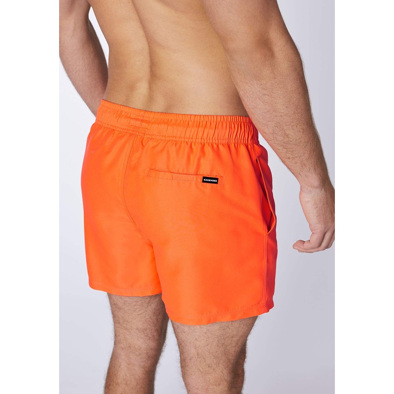 CHIEMSEE Swim Shorts with Label Symbol and Pockets, Shock Orange