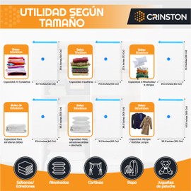 CRINSTON Empty Clothes Bags – Pack of 6 – 100 x 60 cm | Bags to Store Clothes and Save Space (PACK 100 x 60 cm)