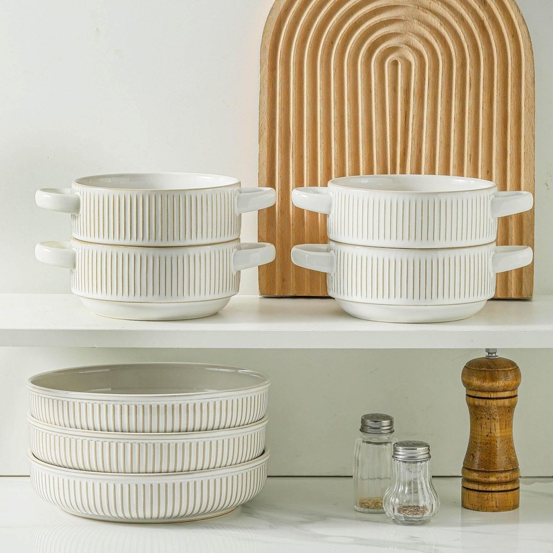 Soup Bowls with Handles, 20 oz French Onion Soup Crocks,