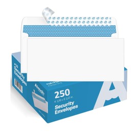 250#10 Security Self-Seal Envelopes, Windowless Design, Premium Security Tint Pattern, Ultra Strong Quick-Seal Closure - EnveGuard - Size 4-1/8 x 9-1/2 Inches - White - 24 LB - 250 Count (34010-250)