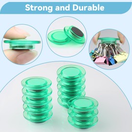 ZDZBLX Fridge Magnets - 28 Pack Mini Heavy Duty Magnets for Whiteboard, Fridge & Crafts (Transparent, Green)