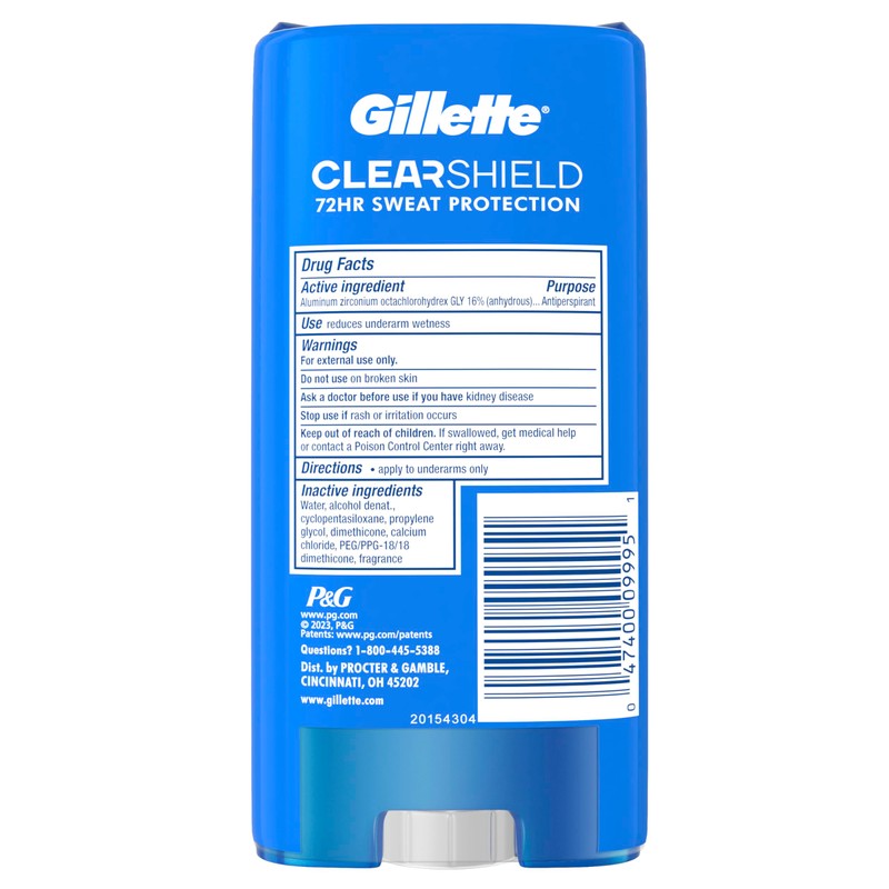 Gillette Antiperspirant and Deodorant for Men, 72hr Sweat & Odor
