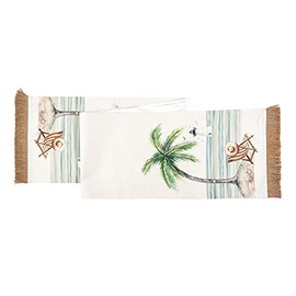 C&F Home Life is Better at The Beach Embroidered Table Runner 13" x 72" Coastal Nautical Beach Themed Cotton Machine Washable 13" x 72" Blue