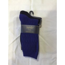 Laundry NTW ~ Laundry by Shelli Segal Crew Socks ~ Blue / Black (1 pr each) ~ size 9-11