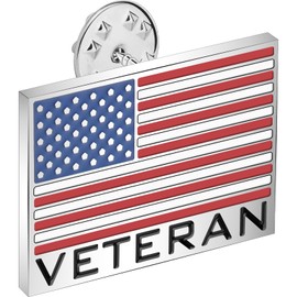 AMITER Lapel Pin for Veteran, American Flag US Enamel Pin, Suit Jacket Hat Brooch for Men & Women Veterans Day, Memorial Day, Independence Day Patriotic Gift