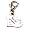 Chubby Chico Charms Social Worker Pewter Charm on a Zipper