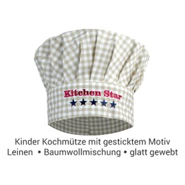 Emily ́s Check Chef's Hat in One Size or Kitchen Apron & Oven Glove Available in 2 Sizes – for Boys and Girls in 4 Designs – Lovely Design and High Quality Workmanship