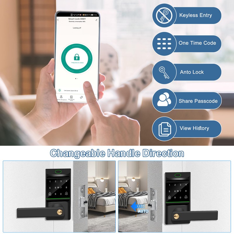 Keyless Entry Auto Door Lock, Smart Deadbolt Lock with Door
