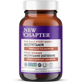New Chapter Every Man's One Daily Multivitamin, 60 Tablets | Supports Immune, Energy, Bone Health with Fermented Ingredients & Organic Vegetables & Herbs, Vegan, Kosher & Gluten-Free