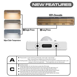 CLAR - Motion Sensor LED Light, Wireless Magnetic Closet Cabinet Light, 20cm (Pack 2)