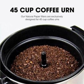 Percolator Coffee Filters - 50 Pcs Disposable Disc Coffee Paper Filter for Hamilton Beach 45 Cup Coffee Urn, Round Natural Paper Filters for Catering Home Party Office