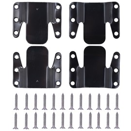 Universal Sectional Couch Connectors Sectional Couch Deep Clips Sectional Sofa Interlocking Sofa Connector Bracket 2 Sets 4 Piece Black Metal with Hardware 24 Piece 304 stainless steel Screws Ckyleole