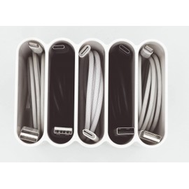 Cable Rack Organizer, Holds 5 Charging Cables, Beige