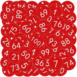 Offcup Engraved Number Plates, Pack of 100, Numbered Tags, Number 1-100