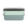 Lunch Box 2 Tier Stackable Container Folding Buckle Stainless Steel