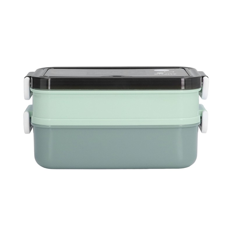 Lunch Box 2 Tier Stackable Container Folding Buckle Stainless Steel