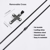 MOOSKI Cross Necklace for Men,Silver Gold Black Mens Cross Necklaces
