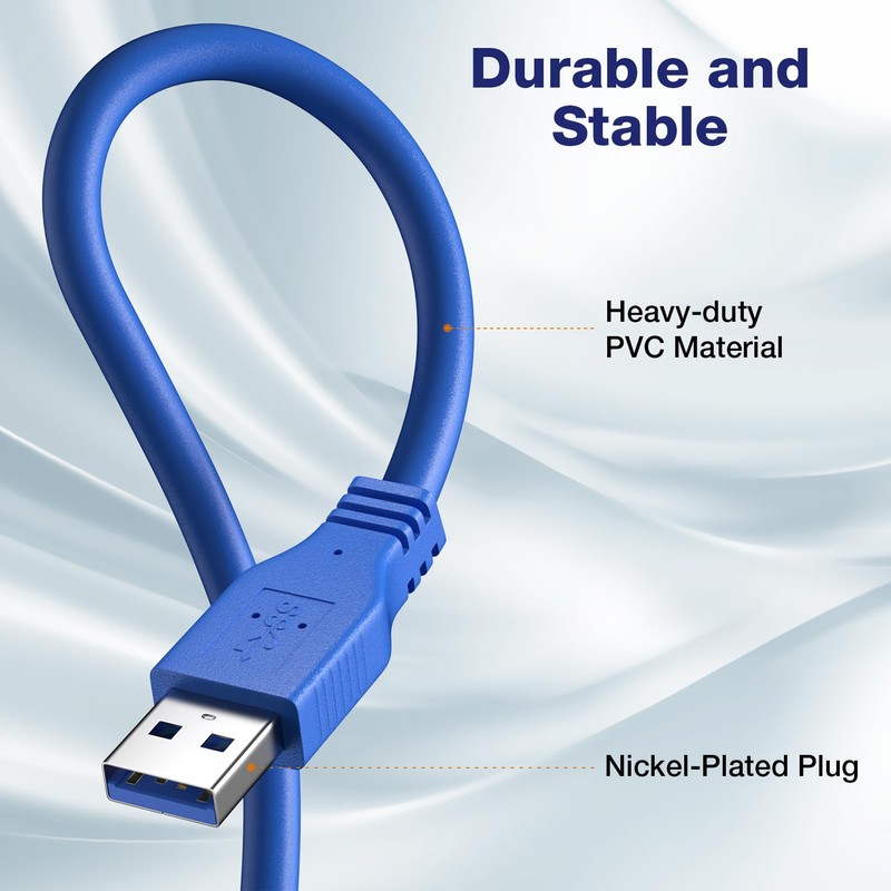 RIITOP Short USB 3.0 Extension Cable USB-A Extender Male to