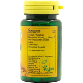 Veganicity Magnesium 100mg : Bone & Joint Health Mineral Supplement - 90 Tablets, in a Planet-Friendly 99% Recycled Pot