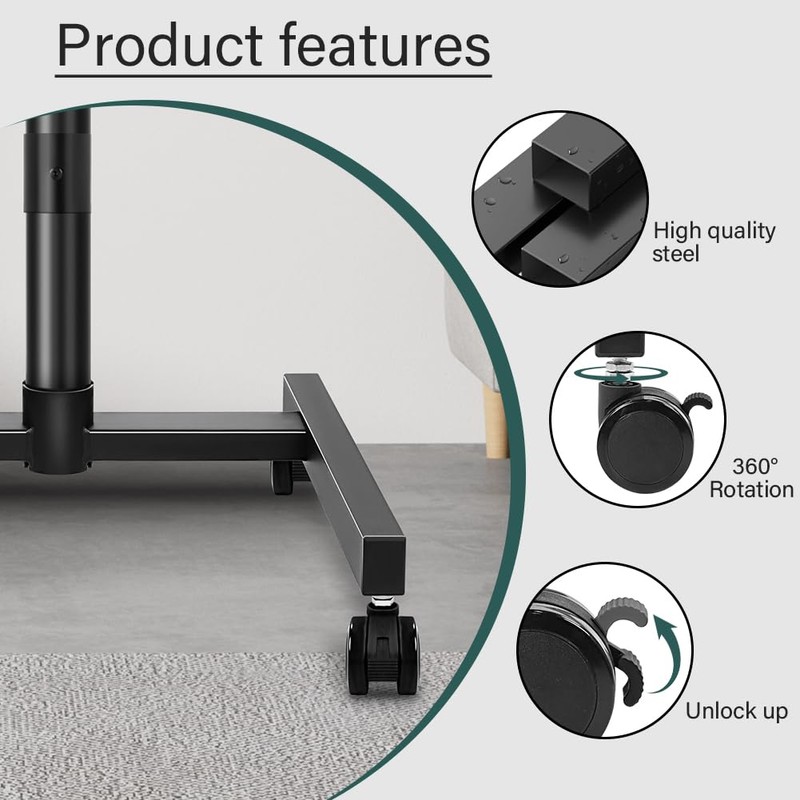 BFTOU Rolling TV Stand with Wheels for 32-55Inch Screens up