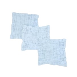 Shikakui Handkerchief, 3 Pieces/Bag, Colorful Pastel Gauze, Tanaka Gauze, 100% Cotton, Easy to Dry Square, Approximately 7.5 x 7.5 inches (19 x 19 cm) (Blue)
