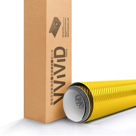 VViViD Yellow Carbon Fiber 60 Inch x 13.3ft Bubble and Air-Free Car Wrap Cast Vinyl Roll 3MIL-VViViD8