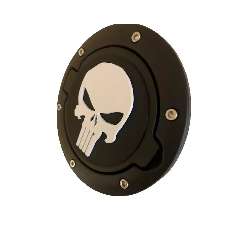 Punisher Skull in 3D Black w White For Jeep Wrangler