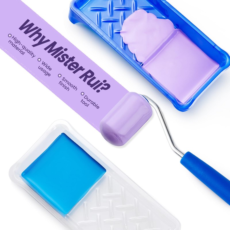 Mister Rui 2" Paint Roller Set, 2" Microfiber Fabric Cover*3,