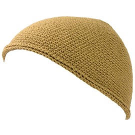 CHARM - Gorro Kufi para Hombre, Gorro de algodón Hecho a Mano, 2 tamaños por Casualbox, Amarillo/Beige, Large