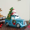 TZSSP Blue Christmas Truck,Lighted Blue Truck Christmas Décor-Christmas Car,Tabletop Pick-Up
