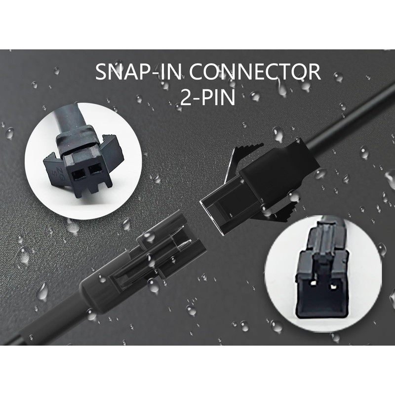 4PCS 78.74 inch 2-Pin Extension Wire Cable Cord Set for
