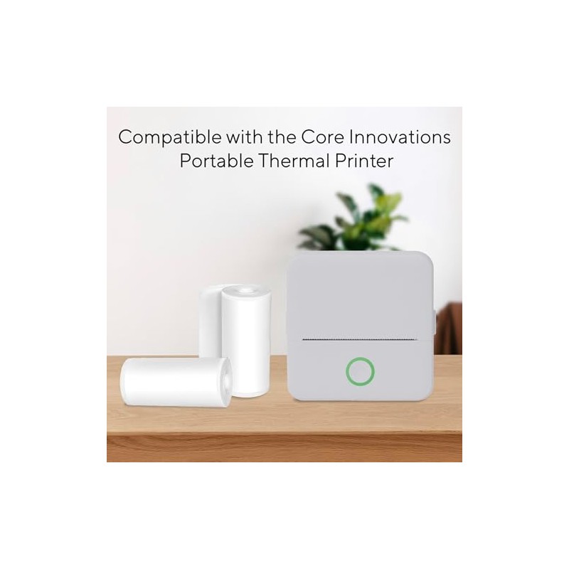 Core Innovations Thermal Printer Paper & Sticker Bundle, (3) Adhesive