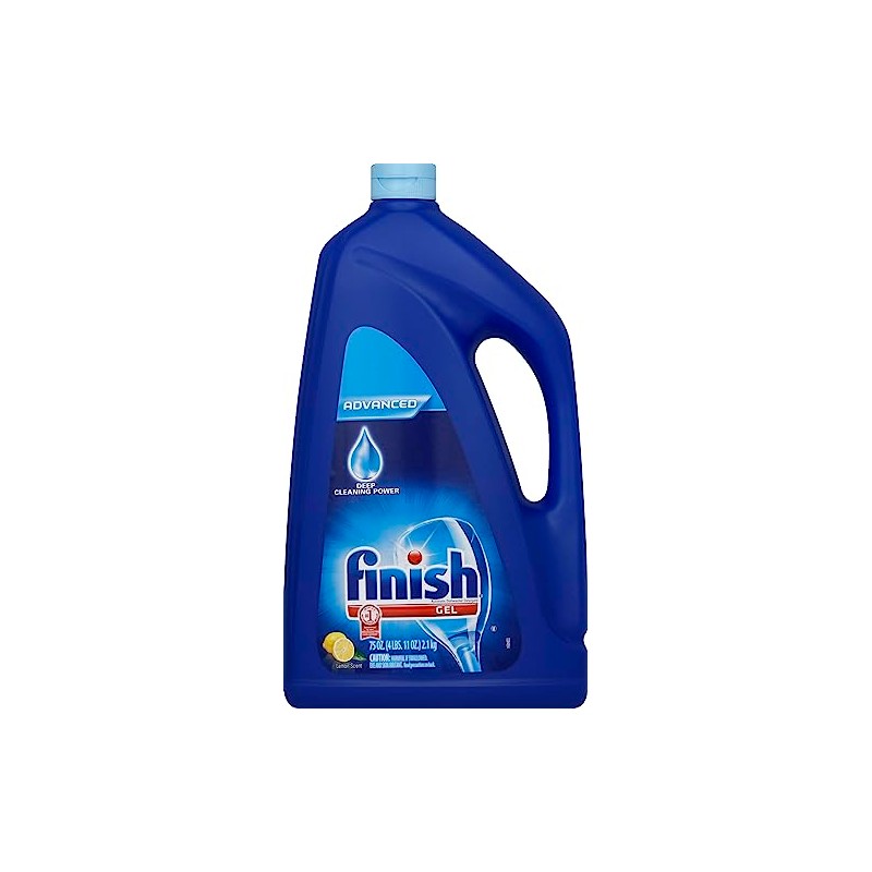 Finish Dishwasher Detergent Gel Liquid, Lemon Scent, 75oz
