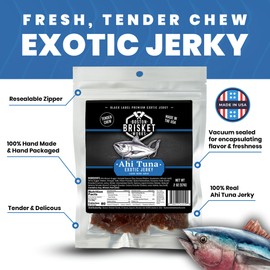 AHI TUNA JERKY – 100% Ahi Tuna Steak Meat - Exotic Wild Game Snack