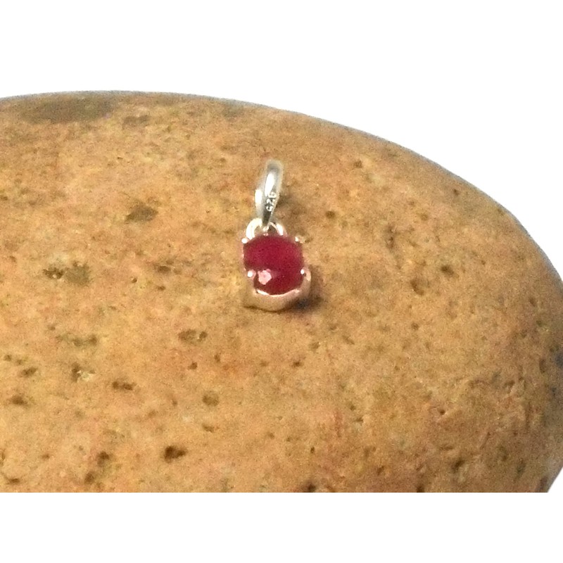Art Gecko Small Oval Pink RUBY Sterling Silver 925 Gemstone