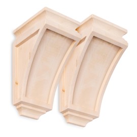 WADDELL Mission Corbel (2 Count, Medium) | 9½" x 5¾" x 4¾" Unfinished Hardwood Bracket w/Pre-Installed Keyhole Plate | Decorative Corbels for Shelf, Countertop, Fireplace Mantel, DIY Home Improvement