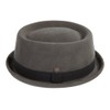 DASMARCA Jack Grey Wool Felt Winter Porkpie Hat - L