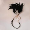 JUSTUSNX Gatsby 1920s Feather Crystal Headband Flapper Headband Pearl Rhinestone
