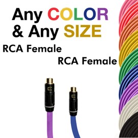 COLUBER CABLE RCA Female to RCA Female - 6 Feet - White - Pro 3-Pin Microphone Connector for Powered Speakers, Audio Interface or Mixer for Live Performance & Recording