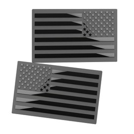 Diamall 2 PCS Car American Flag Emblem Decal Stickers, 3D Metal 5" x 3" Tactical Military Flag USA Decal, Auto Fender Decals Bumper Stickers, Universal for Car, Truck, SUV, Motorcycle (Black)