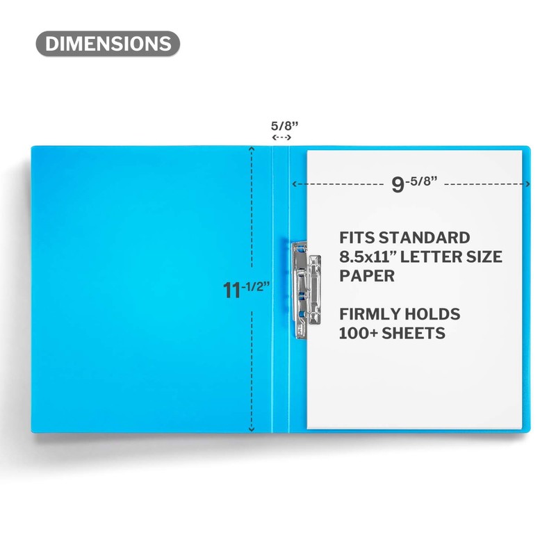 CRANBURY Punchless Clamp Binder (Blue), 8.5x11 Folder with Metal Clip,