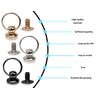 Lhbwhiz Pack of 24 O Ring Screw Rivets, Press Stud