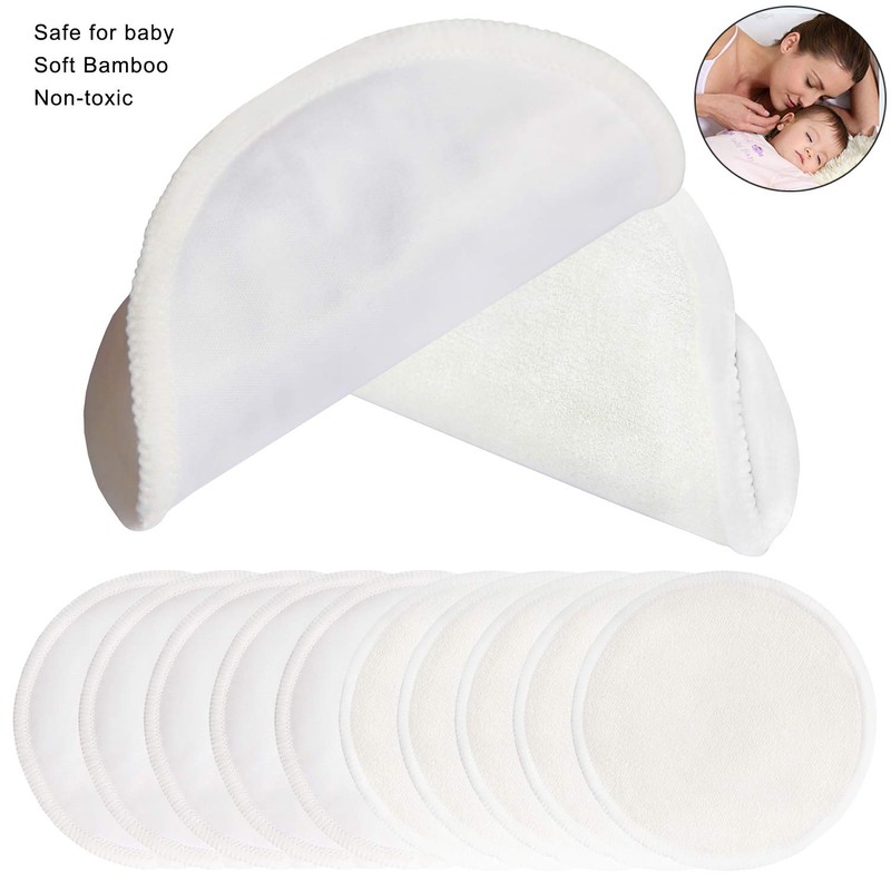 PINOWU Reusable Nursing Pads (10 Pack) for Breastfeeding Moms -