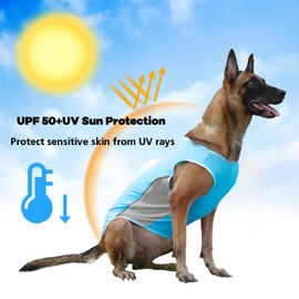 UNIPUPUPF 50+ Dog Sun Protection Shirt,2 Pack Quick-Dry Soft Dog Clothes for Small Medium Dogs Girl, Lightweight Dog Tshirts with Reflective Strip Puppy Vest Pet Supplies Cat Apparel